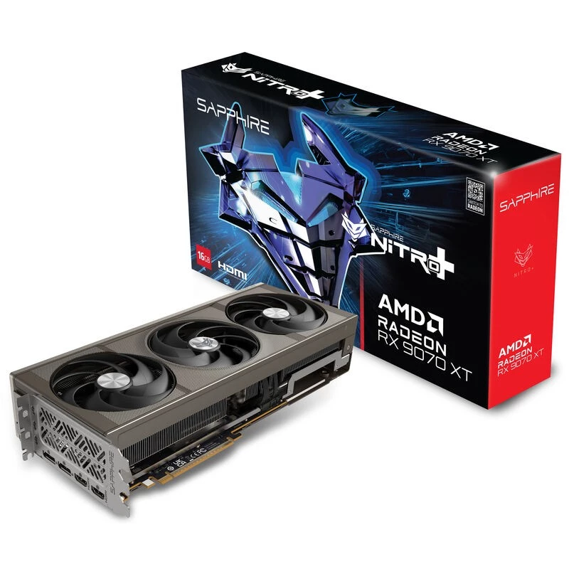 Sapphire vaizdo plokštė Radeon RX 9070 XT, 16 GB GDDR6, PCIe 5.0, 256 bitų, 330 W TDP