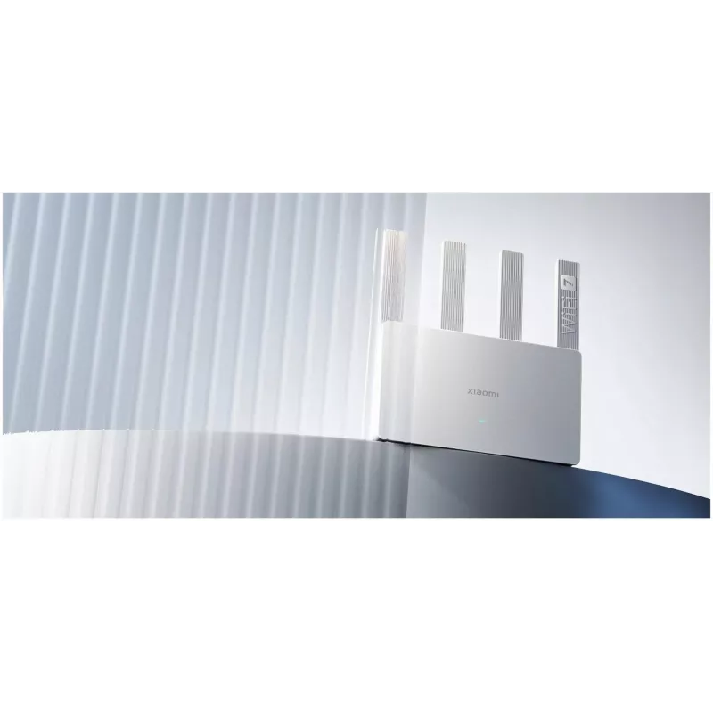 Nešiojamas belaidis maršrutizatorius Xiaomi BE3600 — Dviejų juostų 2,4/5 GHz, „Wi‑Fi 7“ (802.11be), 2,5 Gigabit Ethernet, 4× LAN, 2×2 antenos, Baltas