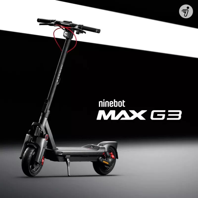 Klasikinis paspirtukas Segway Ninebot MAX G3 D juodas pilkas raudonas