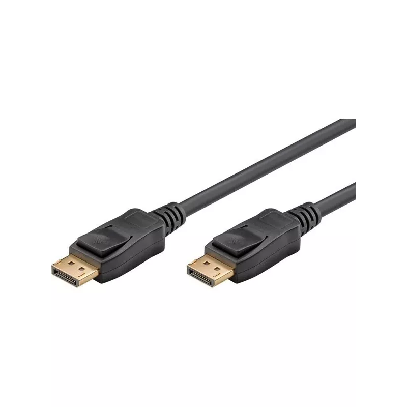 Kabelis DisplayPort Kištukas > DisplayPort Kištukas, 8K / 144Hz (juodas, 2 metrai, 54 Gbit/s, DisplayPort 2.0 / 2.1)