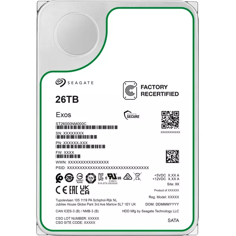 3,5 colio SEAGATE Exos 26TB SATA Enterprise HDD atnaujintas