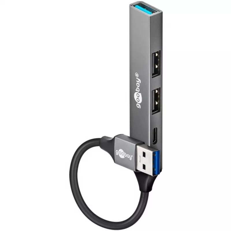 Goobay Slim 4-Port USB-Hub USB-A į USB-C™/USB-A, USB 3.2 (74458)