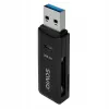 SAVIO AK-64 USB 3.2 Gen 1 kortelių skaitytuvas, Type-A, MicroSD lizdas, 5000 Mbit/s, juodas