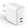 Sieninis įkroviklis Aukey PA-B4 2x USB White GaN – kompaktiškas USB maitinimo adapteris su dviem USB prievadais