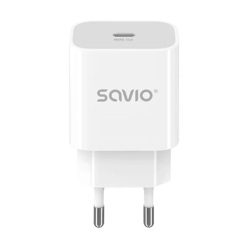 Sieninis įkroviklis 20W LA-09 USB-C QC, PD 3.0 Savio SAVLA-09