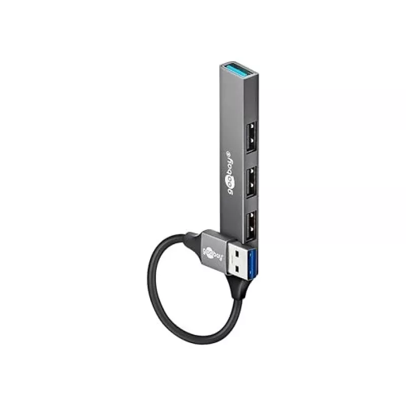 Goobay USB Hub 74456 USB-A 4 prievadai 5000 Mbit/s Šviesiai pilka