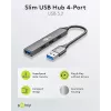 Goobay USB Hub 74456 USB-A 4 prievadai 5000 Mbit/s Šviesiai pilka