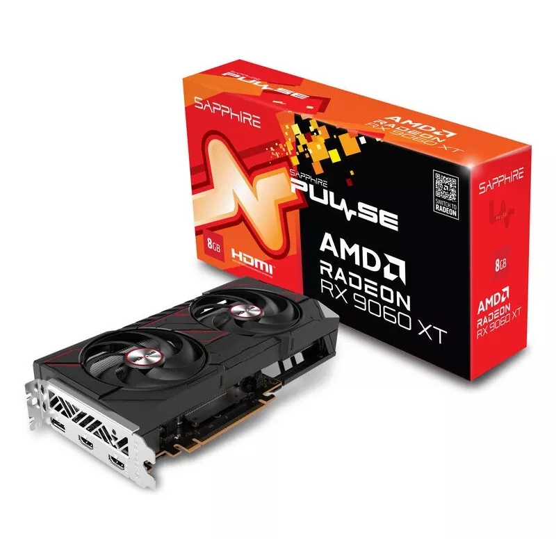 Vaizdo plokštė Sapphire Radeon RX 9060 XT 8 GB GDDR6, 128 bit, PCIe 5.0, 3320 MHz, 2x DP + HDMI