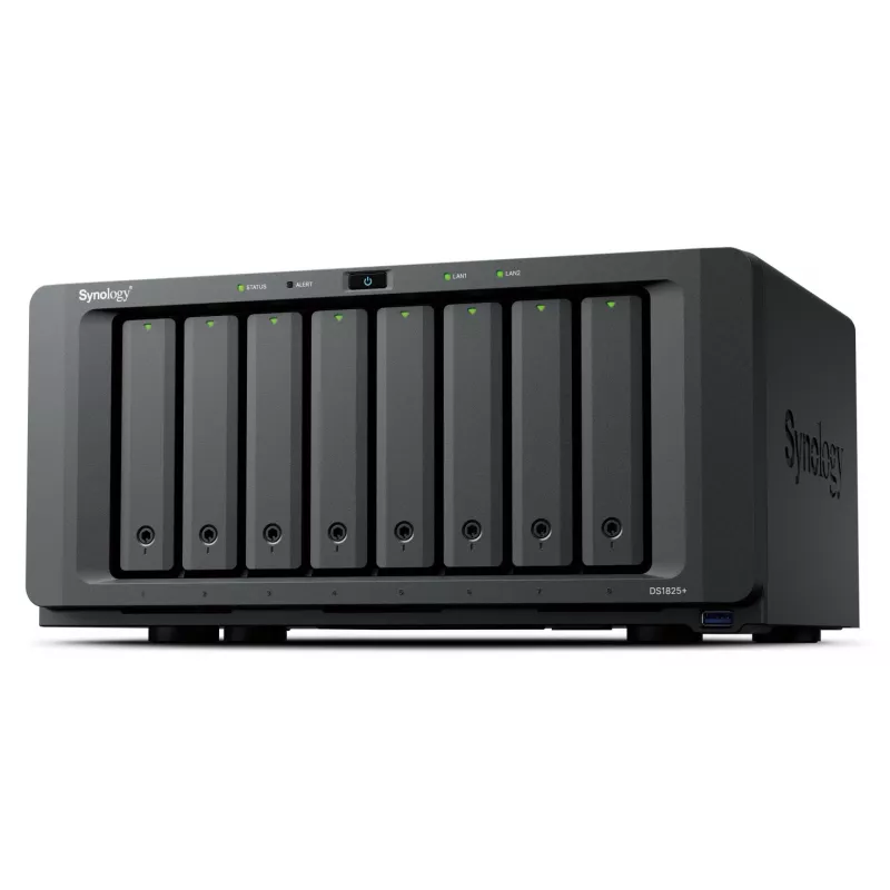 Synology DiskStation DS1825+ NAS/serveris Ryzen Embedded V1500B 8 GB DDR4 0 TB Juoda