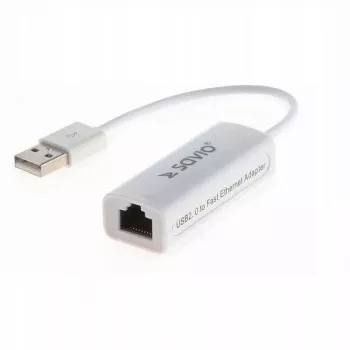 Savio CL-24 - Tinklo adapteris - USB 2.0 - 10/100 Ethernet 1x