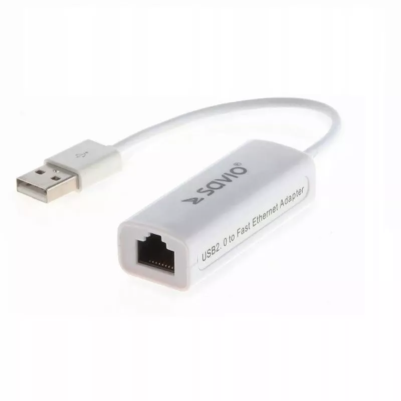 Savio CL-24 - Tinklo adapteris - USB 2.0 - 10/100 Ethernet 1x
