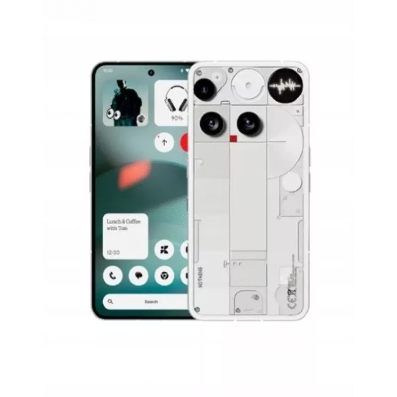 Nothing Phone (3) White - 5G išmanusis telefonas - Dual-SIM - RAM 12 GB / Vidinė atmintis 256 GB - OLED ekranas - 6.67 colio