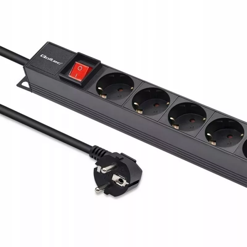 Qoltec aliumininis PDS stovo montavimui | 16A | 16 x Schuko | Vertikalus | 1,8 m