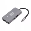 TB USB-C 7 viename adapterio šakotuvas HDMI USB SD/TF RJ45 (2500 Mbps) PD