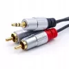 Audio kabelis Qoltec 52340 2m 2xRCA 3.5mm Juodas