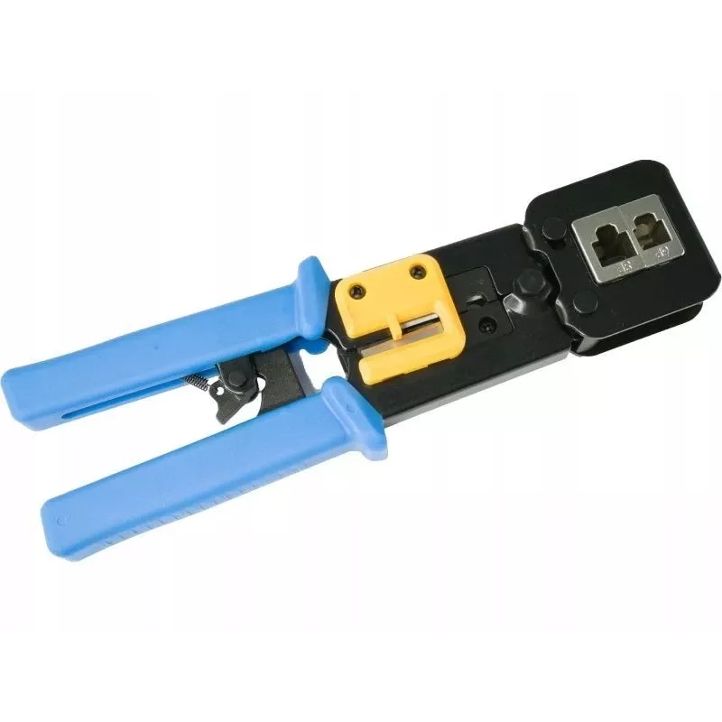 Krimpavimo įrankis Alantec NI040 RJ-45 jungtims, plieninė konstrukcija, plastikinės rankenos, juodas/mėlynas