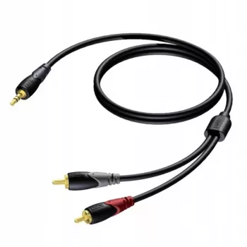 3.5 mm lizdo stereo vyriškas į 2x RCA/Cinch vyriškas garso laidas Procab 1KPCL049 5 m