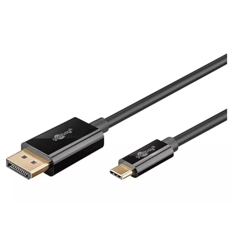 Goobay 75705 USB-C į DisplayPort kabelis, 4K 60 Hz, 2 m, 21,6 Gbit/s, juodas
