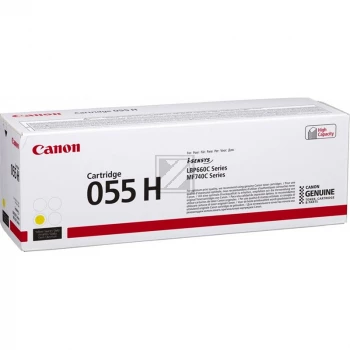 Kasetė su toneriu Canon CRG-055HY 5,9 tūkst. puslapių geltona