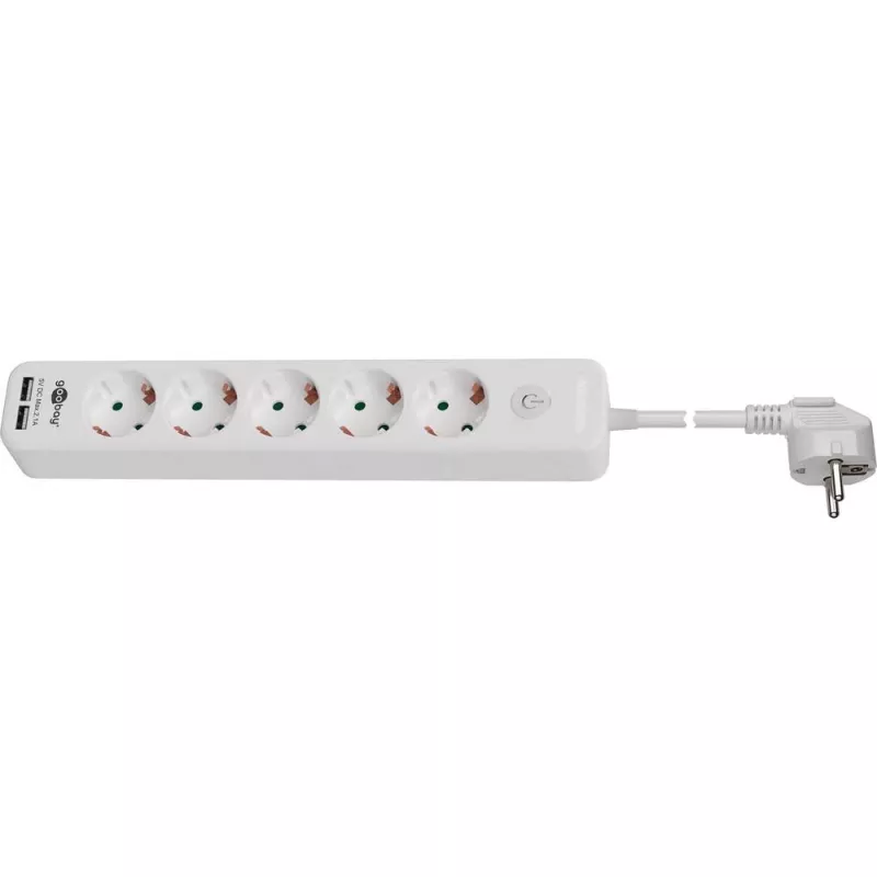 Goobay 5-ių lizdų ilgintuvas su jungikliu ir USB prievadais