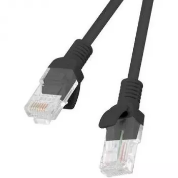Patchcord LANBERG PCU5-20CC-0150-BK RJ45 Cat.5e 1,5 m juoda 10 vnt. pakuotė