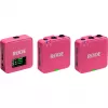 Belaidis mikrofonas RODE Wireless GO III Pink – kompaktiška dviejų kanalų siųstuvų ir imtuvo sistema