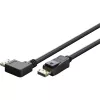 Kabelis DisplayPort Kištukas 90° > DisplayPort Kištukas, 8K / 144Hz (juodas, 2 m, 1 Kištukas 90° šoninis, 54 Gbit/s, DisplayPort 2.0 / 2.1)