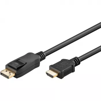 Goobay 3m, DisplayPort į HDMI™ adapterio laidas 1.4, 4K@30Hz, paauksuoti kontaktai