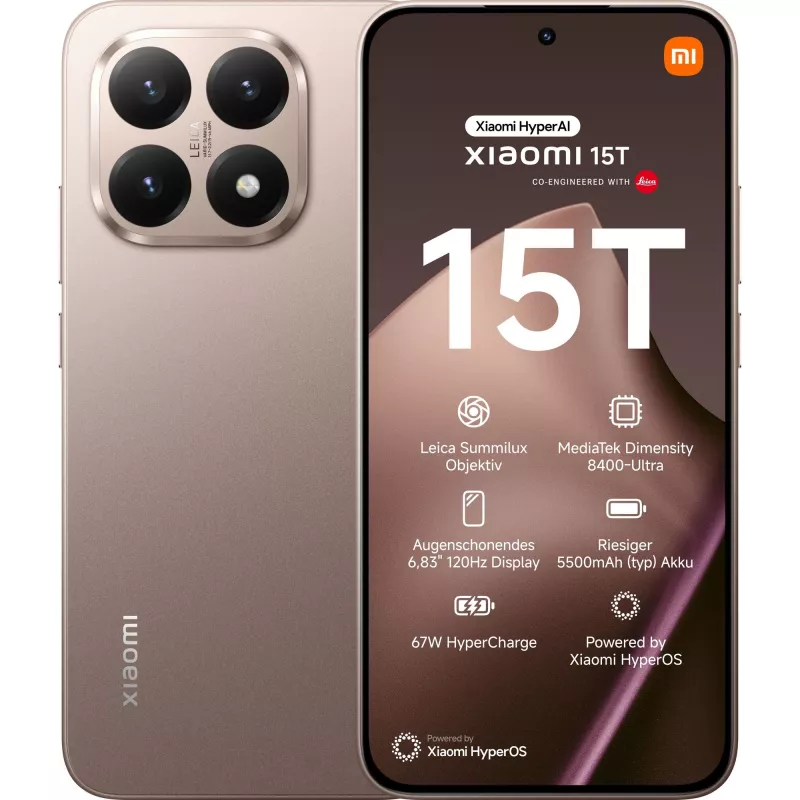Xiaomi 15T 256GB Rose Gold 17,35 cm (6,83 inch) AMOLED ekranas, Android 15, 50MP triguba kamera