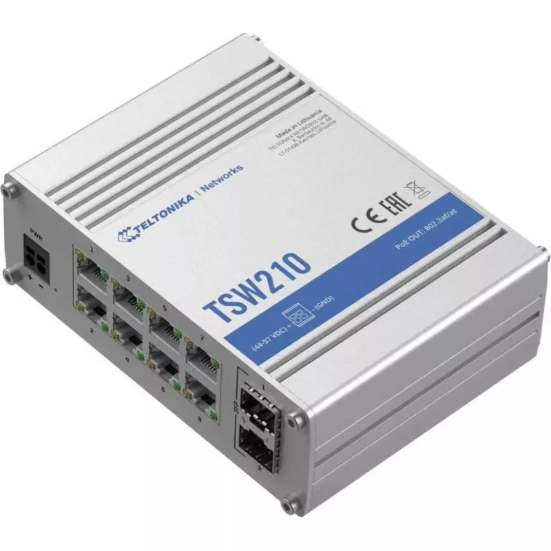 Teltonika TSW210 jungiklis, 8x RJ45, 2x SFP