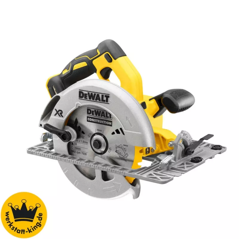 Diskinis pjūklas DeWALT DCS572NT — 18 V Li-Ion, bešepetėlis, 184 mm diskas, 58 mm gylis (90°), 57° nuožulnumas