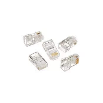 Gembird LC-8P8C-001/100 Kištukas 8P8C (RJ-45) permatomas Cat5 kabeliui, 100 vnt.