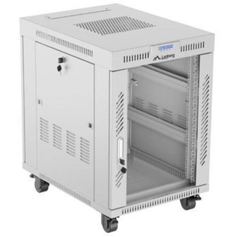 Laisvai pastatomas serverio spintos korpusas LANBERG FF01-6815-12SL 15U, 600×800×922 mm, 1200 kg, IP20, pilkas