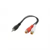 Garsinis laidas Jack (3,5 mm) į 2 RCA GEMBIRD CCA-406 20 cm Juodas