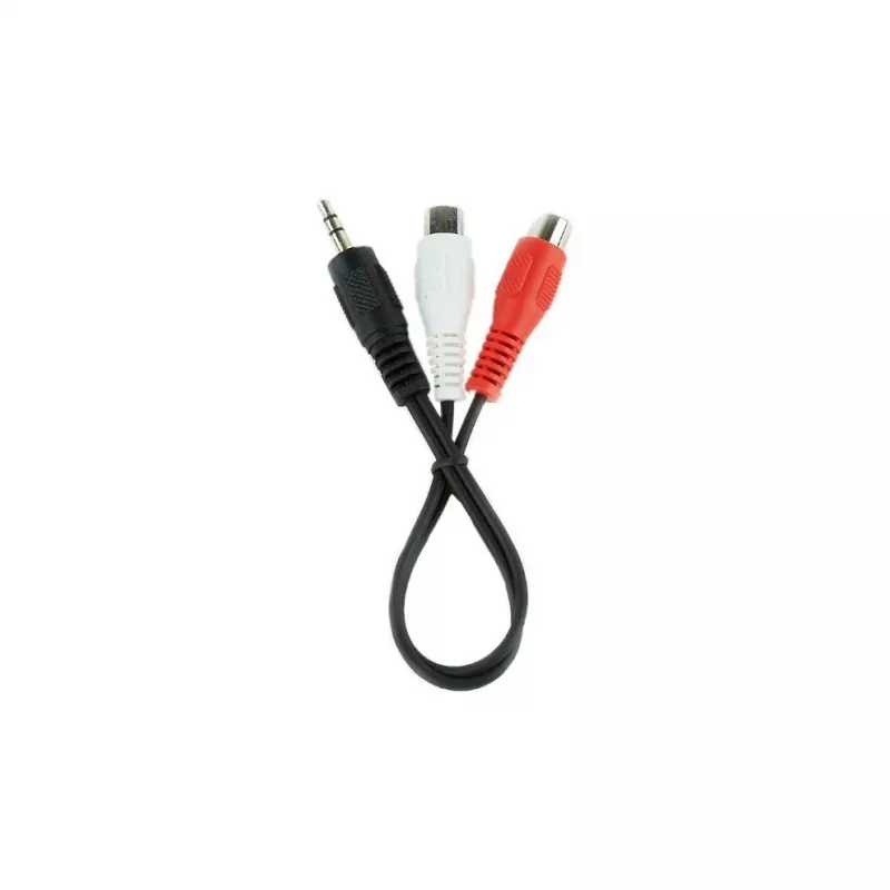 Garsinis laidas Jack (3,5 mm) į 2 RCA GEMBIRD CCA-406 20 cm Juodas