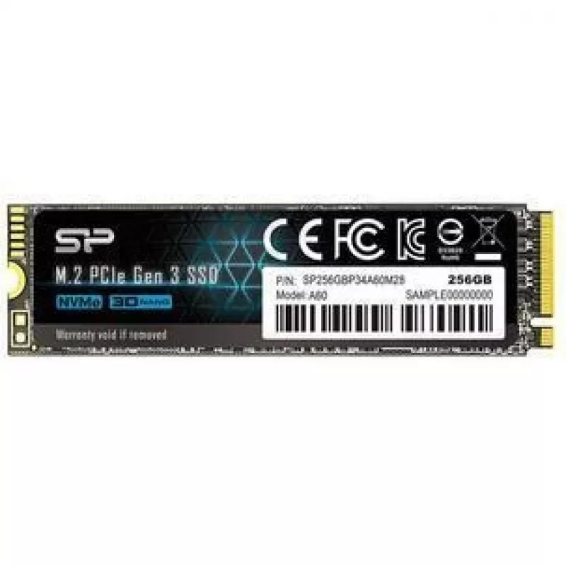 M.2 NVMe SSD Silicon Power P34A60 256 GB – PCIe Gen3x4, 2200/1600 MB/s, M.2 2280