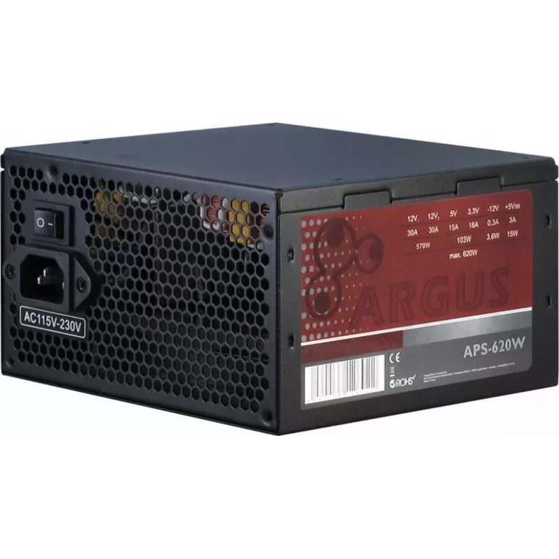 Inter-Tech Argus APS maitinimo blokas 620 W 20+4 pin ATX ATX juodas