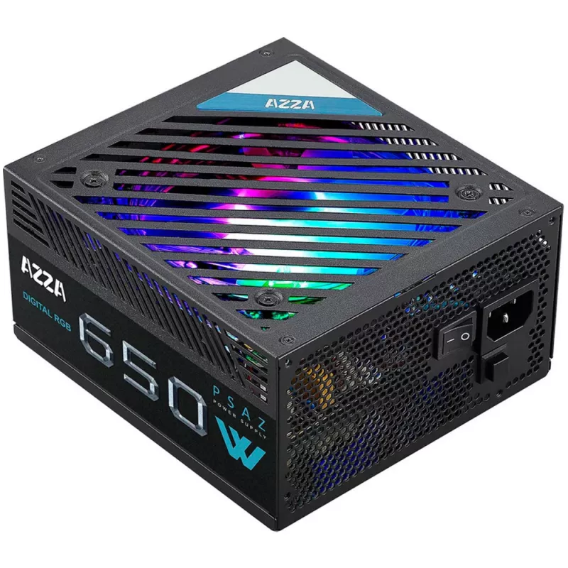 Azza PSAZ-650W(ARGB) maitinimo blokas 20+4 pin ATX ATX Juodas