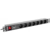 Lanberg PDU-07F-0200-IEC-BK 1U 10A 2m 7x Schuko lizdų maitinimo skirstytuvas (PDU) 19 inch