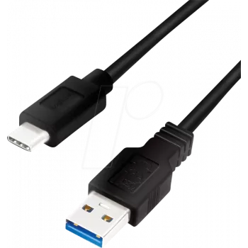 Logilink USB laidas - USB A (mot.) į USB-C (pat.) - USB 3.2 Gen 1 - 3 A - 1 m - Juoda (CU0168)
