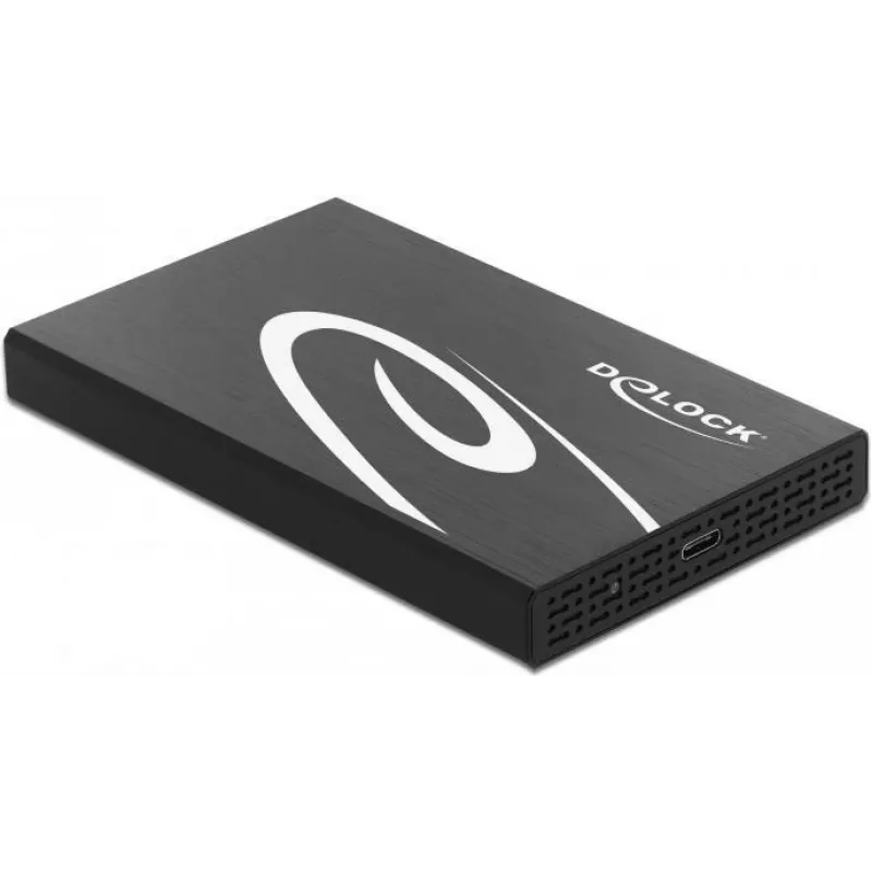 DeLOCK 42611 korpusas 2.5 inch HDD/SSD, USB Type-C, USB 3.2 Gen 2, aliuminis, baltas/juodas