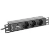 Lanberg PDU-03F-0200-BK maitinimo paskirstymo įrenginys (PDU) 1U juodas 3 AC išėjimai (PDU-03E-0200-IEC-BK)