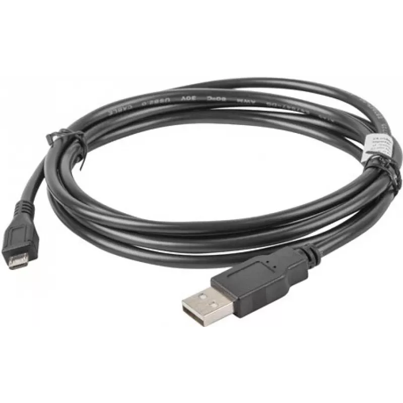 USB 2.0 kabelis LANBERG CA-USBM-10CC-0018-BK, Micro-USB B į USB A, 1,8 m, juodas