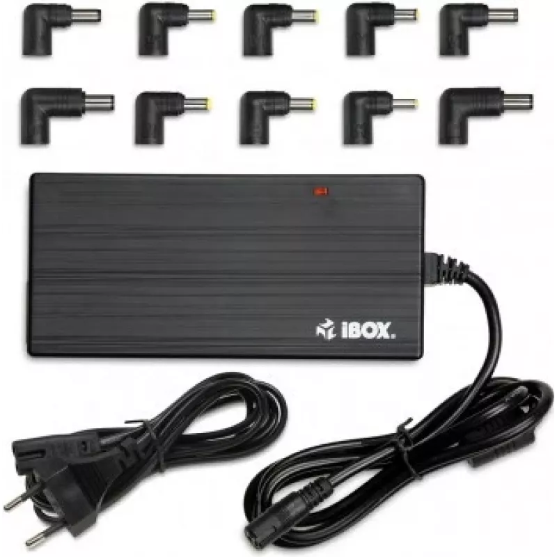 Maitinimo adapteris / keitiklis IBOX IUZ90WA 90 W, įėjimas 100–240 V, išėjimas 4,5 A, reguliuojama įtampa, vidaus, juodas