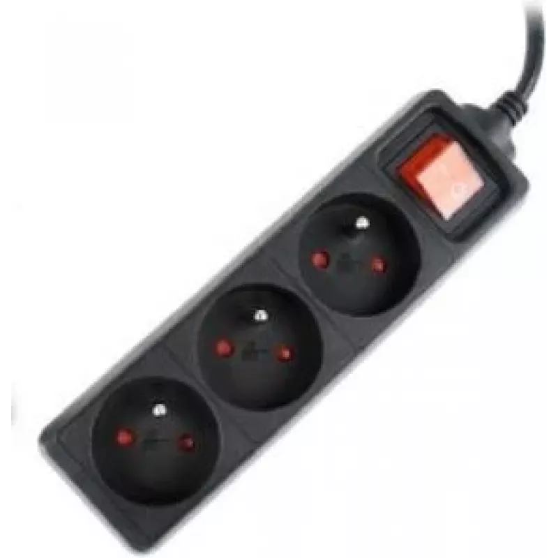 Gembird EG-PSU3F-01 apsauginis filtras nuo viršįtampių, juodas, 3 AC lizdai, 230 V, 0.6 m