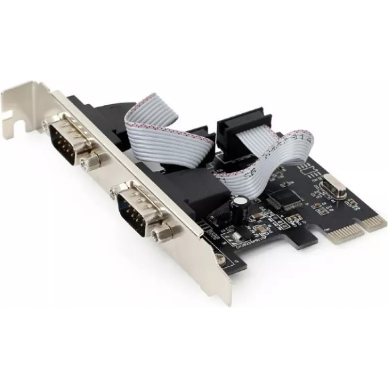 Vidinis nuoseklusis adapteris GEMBIRD SPC-22 PCIe RS-232 Low-profile, WCH382, 16000 Kbit/s, 67×120×20 mm, juodas