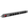 Lanberg PDU-04E04I-0200-IEC-BK 1U serverių spintos PDU, 4x E tipo + 4x IEC C13, 10 A, 2 m, juodas