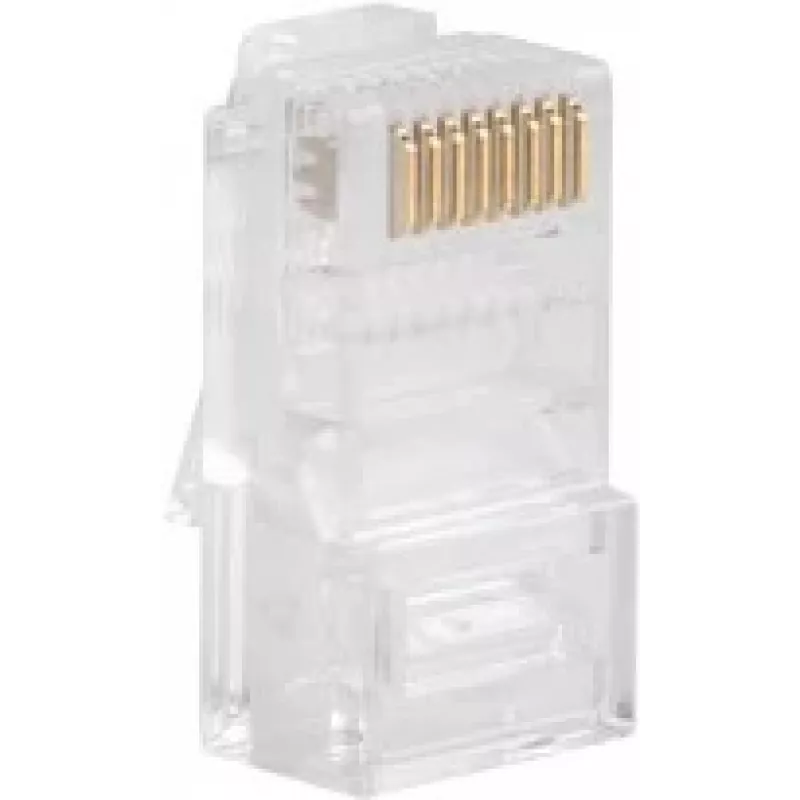 LANBERG RJ-45 kištukas PLU-5000, U/UTP (UTP), permatomas baltas, 100 vnt. pakuotėje