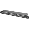 Pataisos skydelis 1U LANBERG PPS6-1024-B, 24 prievadų Cat6, metalinis, juodas, 442×114.5×44,5 mm