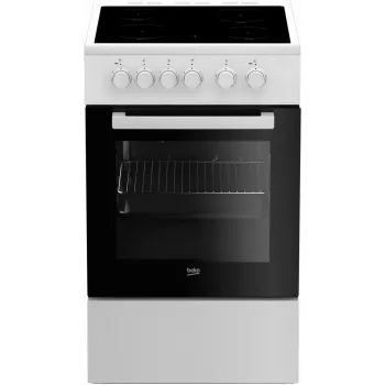 Laisvai pastatoma elektrinė viryklė Beko FSS57000GW su keramine kaitlente
